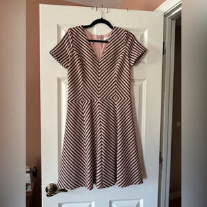 Belart Dress two toned fit and flare lined pink black